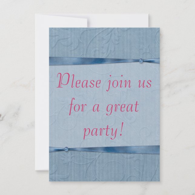 Invitation au Brocade de ruban bleu (Devant)