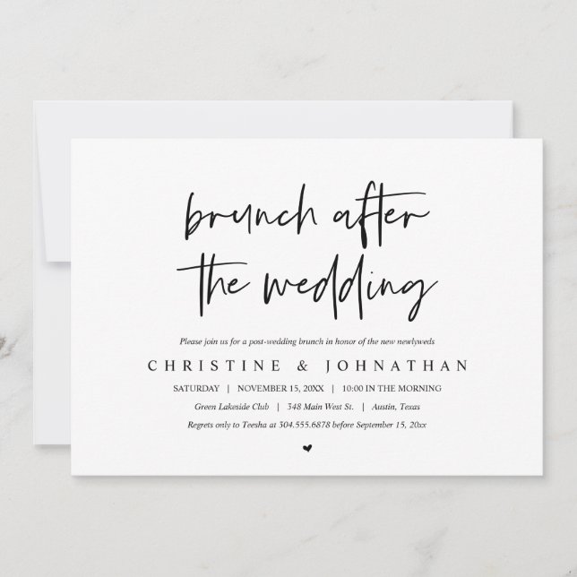 Invitation au brunch après le mariage (Après les n (Devant)