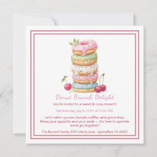 Invitation au Brunch de Donuts Réunion Colorée de 