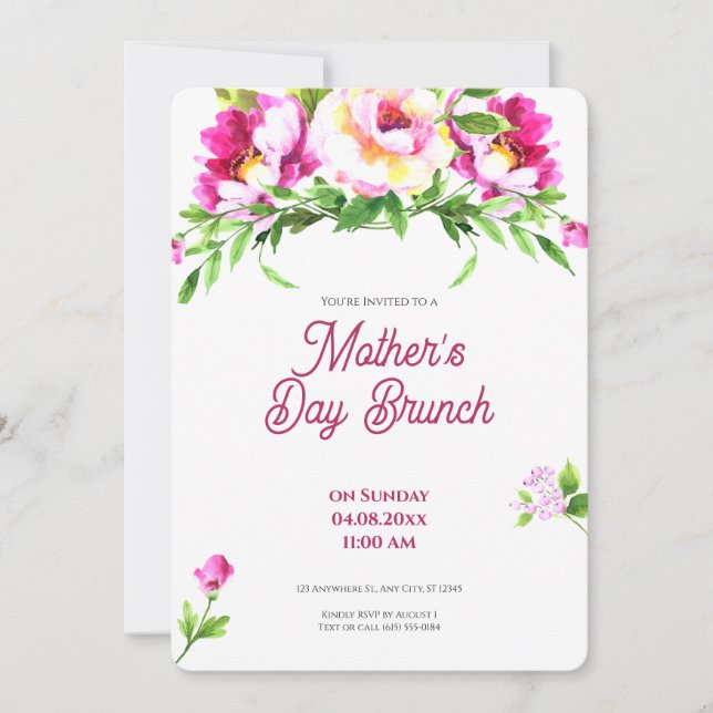 Invitation au brunch de la fête des mères (Devant)