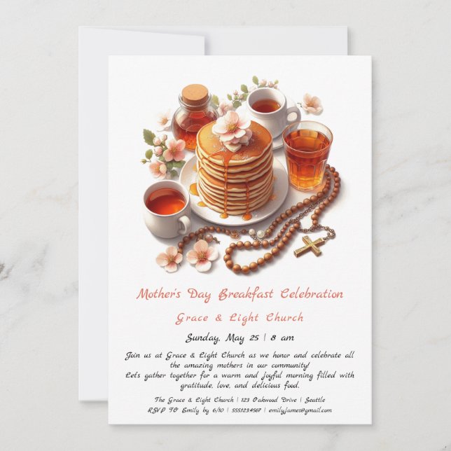 Invitation au brunch de la fête des mères à l'égli (Devant)