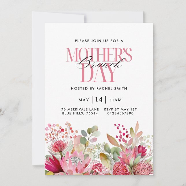 Invitation au brunch de la fête des mères avec fle (Devant)