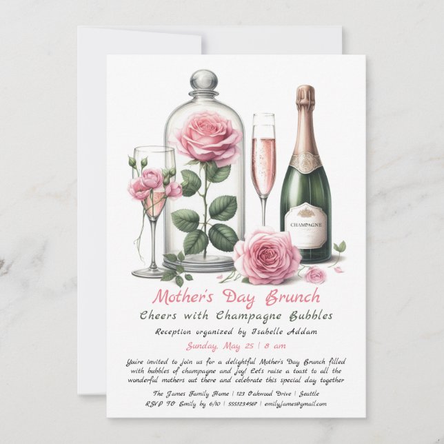 Invitation au brunch de la fête des Mères – Champa (Devant)