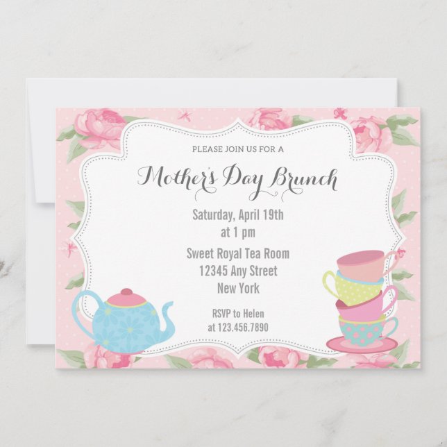 Invitation au brunch de la fête des mères Chic Sha (Devant)