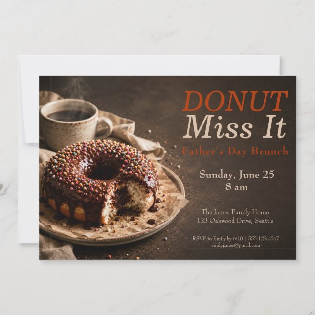Invitation au brunch de la fête des Pères – Donuts (Devant)