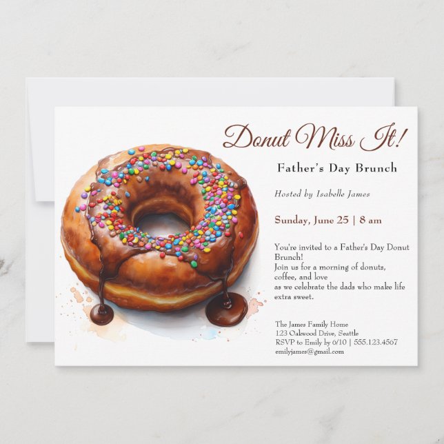 Invitation au brunch de la fête des Pères – Donuts (Devant)