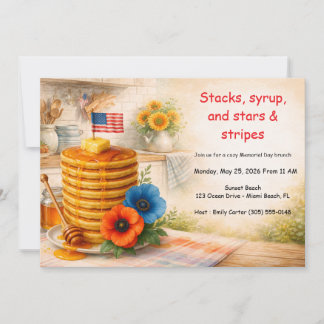 Invitation au brunch de la fête du Memorial Day po