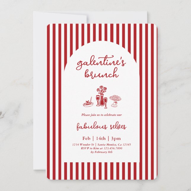 Invitation au brunch de la Galentine (Devant)