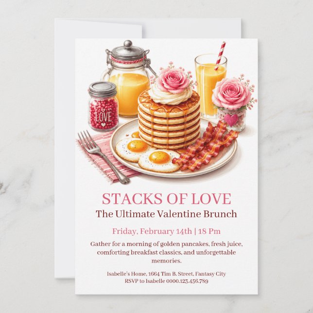 Invitation au brunch de la Saint-Valentin Love and (Devant)