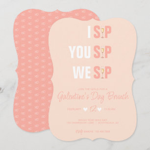 Invitation au brunch de la Saint-Valentin rose pêc