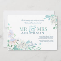 Invitation au brunch de mariage de M. et Mme Bleu