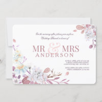 Invitation au brunch de mariage de M. et Mme Rose 