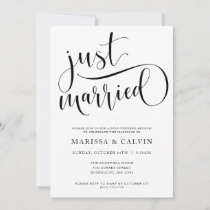 Invitation au brunch de mariage Just Married