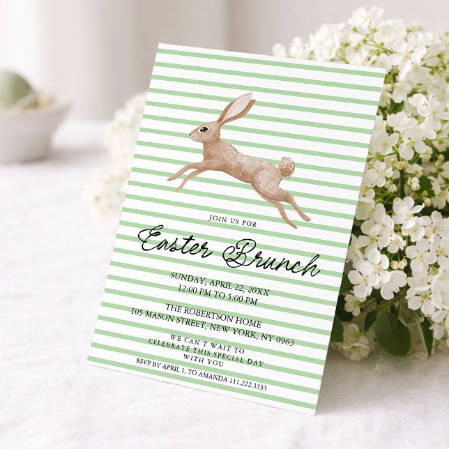 Invitation au brunch de Pâques avec lapin vintage (Créateur téléchargé)