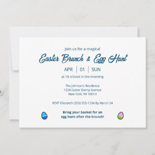 Invitation au brunch de Pâques & chasse aux œufs