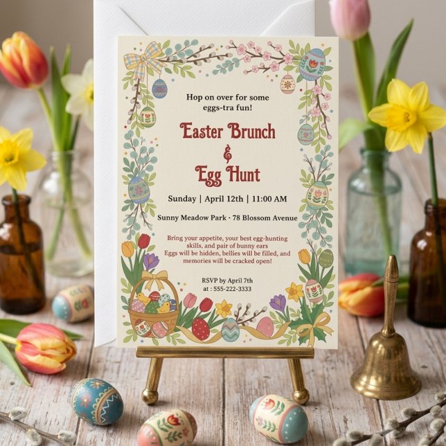 Invitation au brunch de Pâques et chasse aux œufs (Créateur téléchargé)