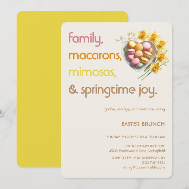 Invitation au brunch de Pâques Fête printanière fl (Devant / Derrière)