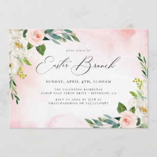 Invitation au brunch de Pâques Floral