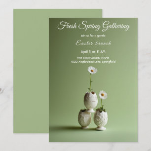 Invitation au brunch de Pâques   Floral printanier