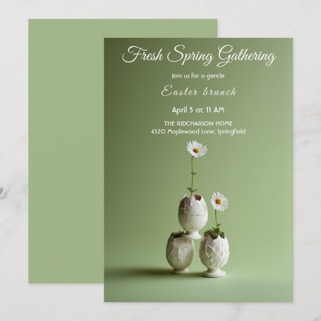 Invitation au brunch de Pâques | Floral printanier (Devant / Derrière)