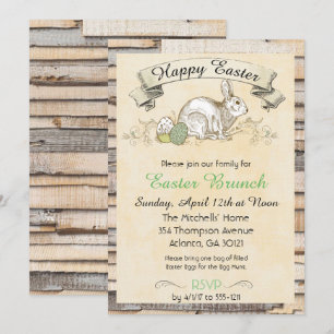 Invitation au brunch de Pâques-Lapin