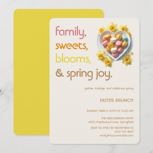 Invitation au Brunch de Pâques Pastel | Fête de Pr (Devant / Derrière)