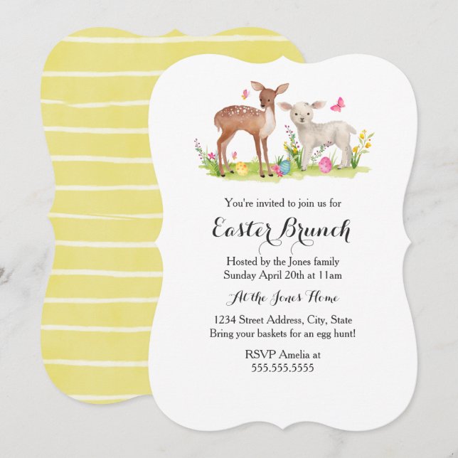 Invitation au brunch de Pâques pour les doux mouto (Devant / Derrière)