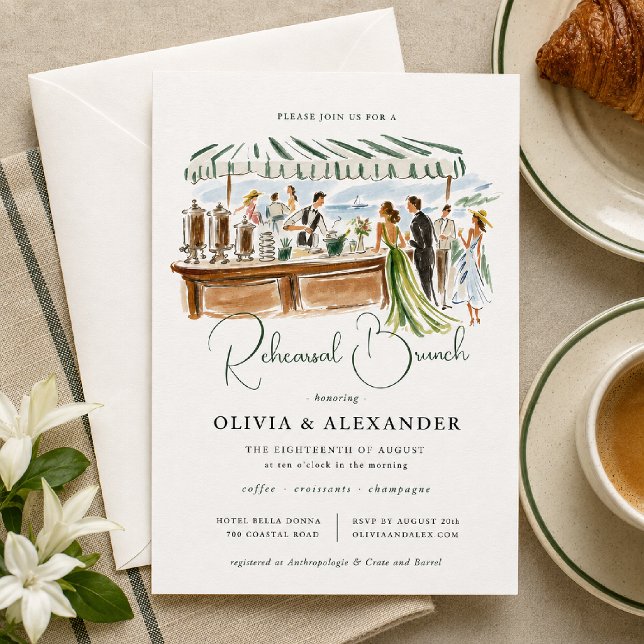 Invitation au brunch de répétition au Café Aquarel (Créateur téléchargé)