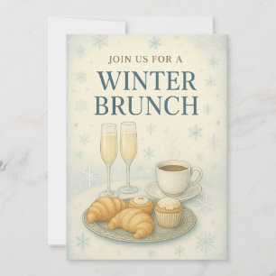 Invitation au Brunch d'Hiver   Élégant Givre 