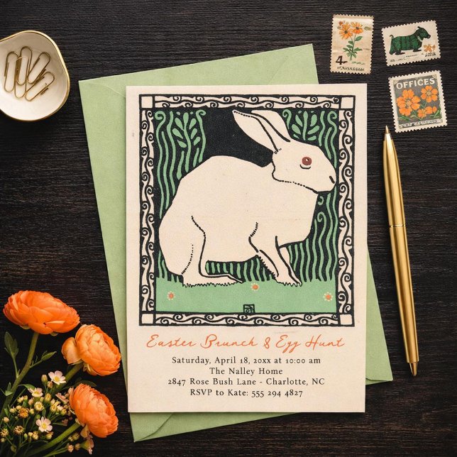 Invitation au brunch du lapin de Pâques et chasse  (Créateur téléchargé)