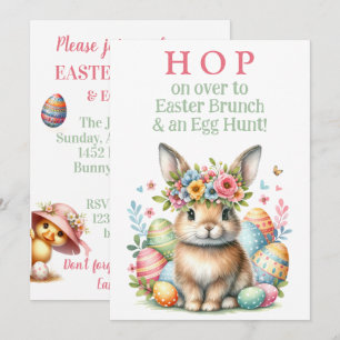 Invitation au brunch du lapin de Pâques et chasse