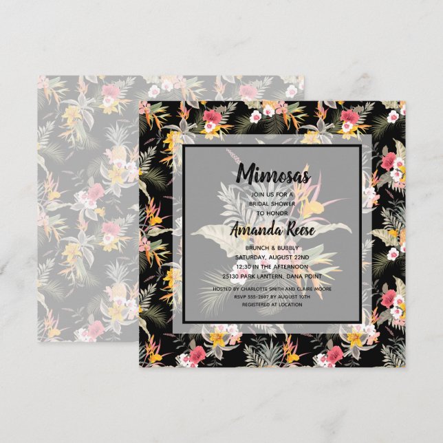 Invitation au brunch et shower de mariage avec Mim (Devant / Derrière)