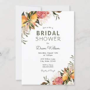 Invitation au Brunch nuptial Citrus et vertes