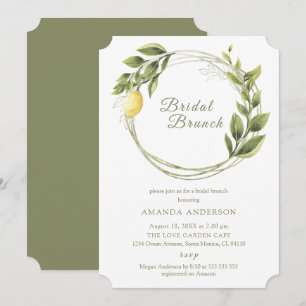 Invitation au brunch nuptial Lemon Watercolor