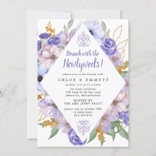 Invitation au brunch rustique violet avec les jeun