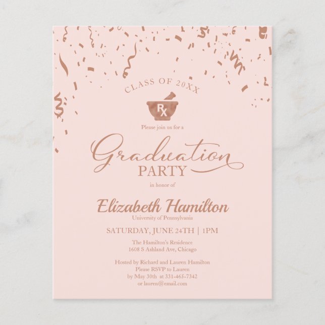 Invitation au budget de la fête de remise des dipl (Devant)