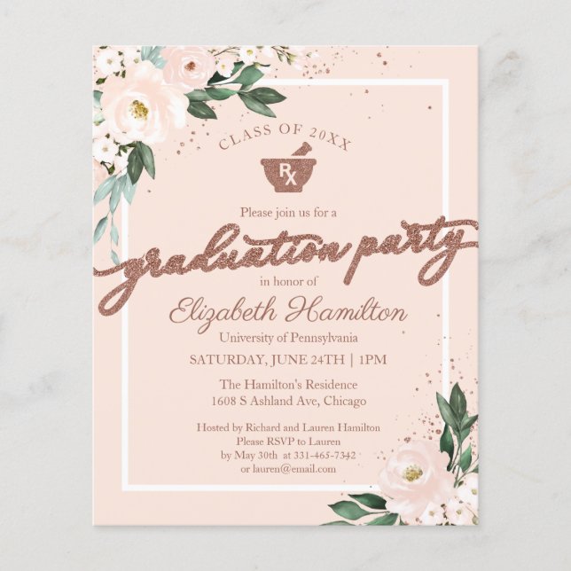Invitation au budget floral pour la soirée de remi (Devant)