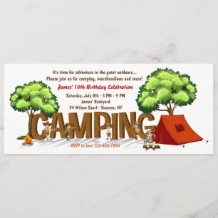 Invitation au camping pour enfants