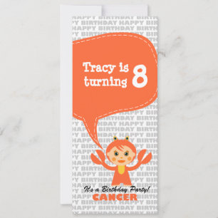 Invitation au cancer Fête d'anniversaire