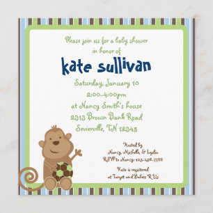 Invitation au Carré de Baby shower de soccer