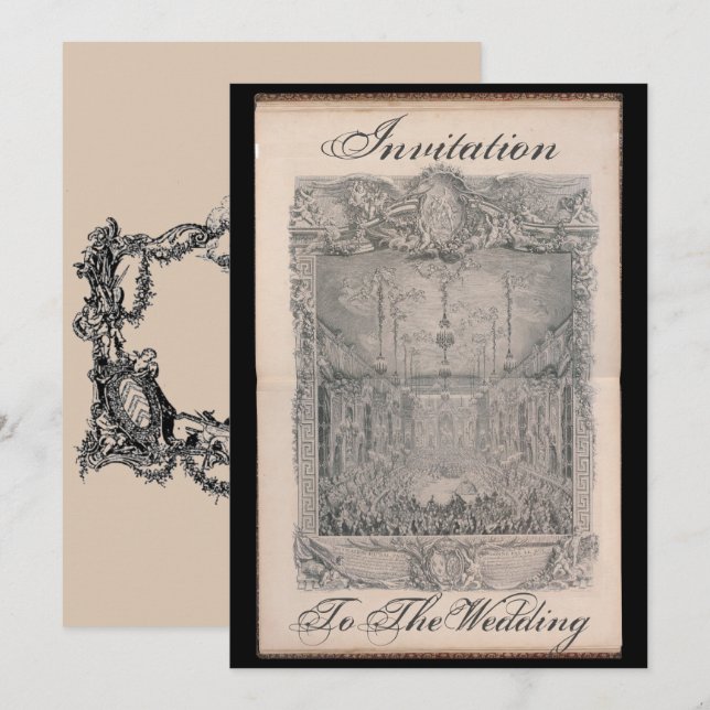 Invitation au carton d'invitation de mariage – Inv (Devant / Derrière)