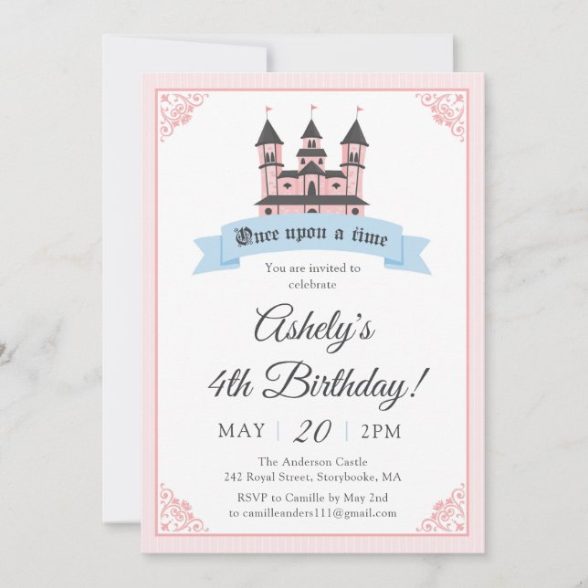 Invitation au Castle Princess Royal Birthday Party (Devant)