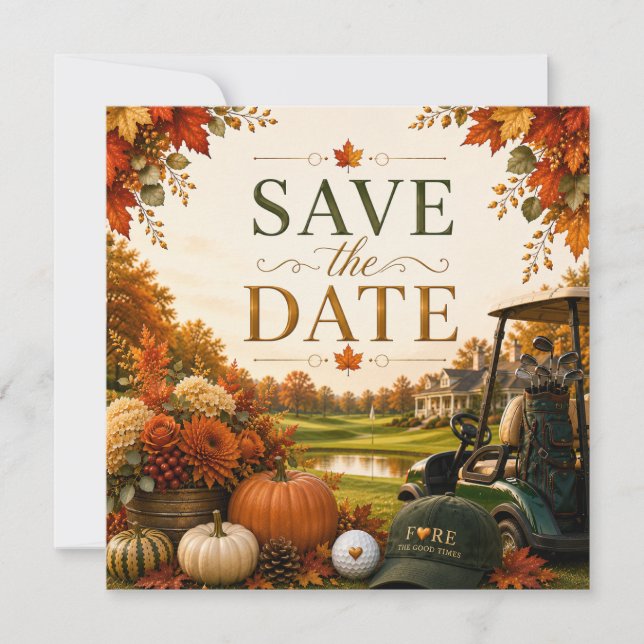 Invitation au Célébration de Golf de Thanksgiving  (Devant)