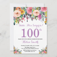 Invitation au centenaire de Floral Surprise Purple