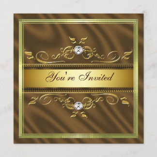 Invitation au chocolat à l'or Brown soie/satin