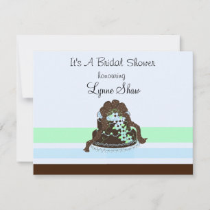 Invitation au chocolat et à la douche nuptiale ble