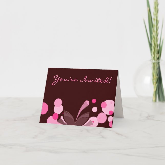 Invitation au chocolat et rose (Devant)