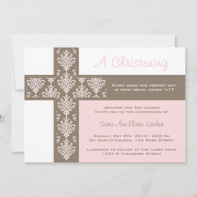 Invitation au Christening Girl (Devant)