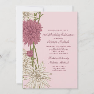 Invitation au chrysanthème rose