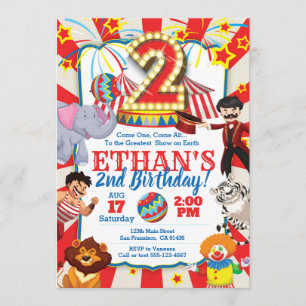Invitation au Circus Party pour le 2e anniversaire